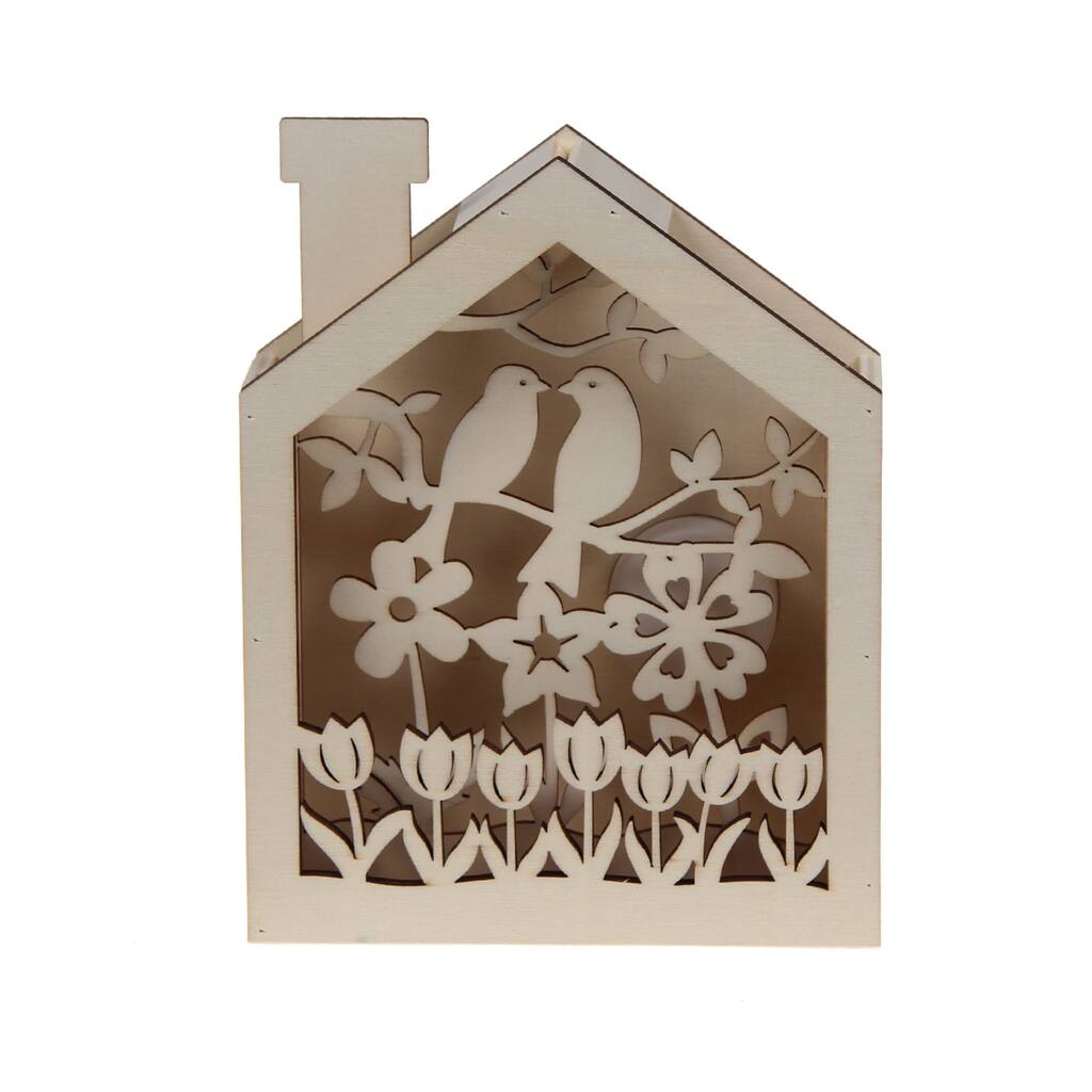 Find The Unfinished Wooden Led Birdhouse With Birds By Artminds At Img